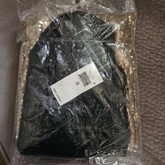 Ralph Lauren Black/Gold Evening Sequin Gown Maxi Dress 12 NEW NWT Holiday Gown - Picture 5 of 5